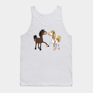 Best friends - two cute cartoon horses Tank Top